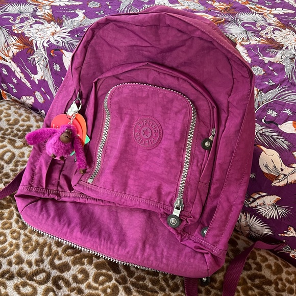 Kipling Handbags - NEW KIPLING RIDGE ZIPTOP BACKPACK - COOL PURPLE NWT Hiking School Travel BP2128